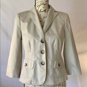 Ann Taylor Beige Blazer with Button Detail